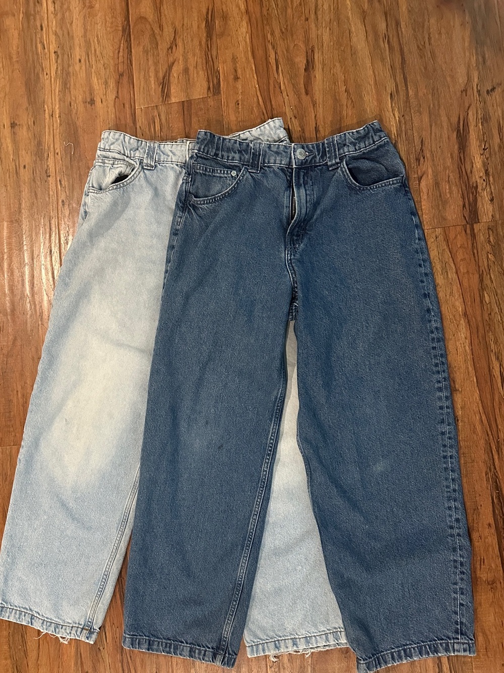 H&M | 2-Pack Bundle Baggy Fit Jeans - Light Denim Blue & Denim Blue -SIZE 12-13y